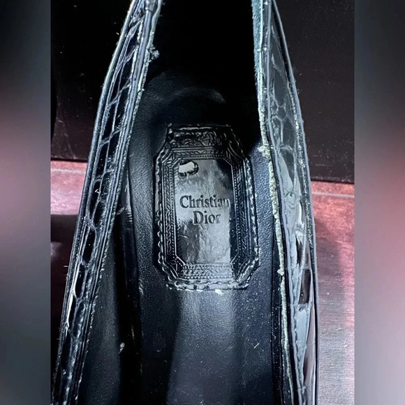 Christian DIOR Heels Shoes Designer Black/Gold Pointed Toe Pumps Size 4 (35) EUC - Picture 13 of 13